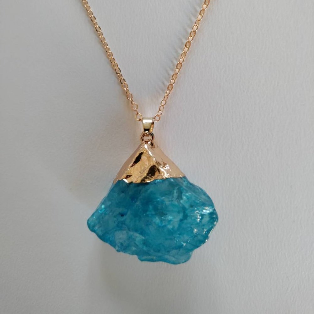 Natural Stone Necklace in Azure